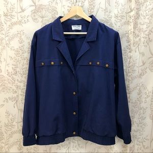 Vintage Alfred Dunner bomber navy coat